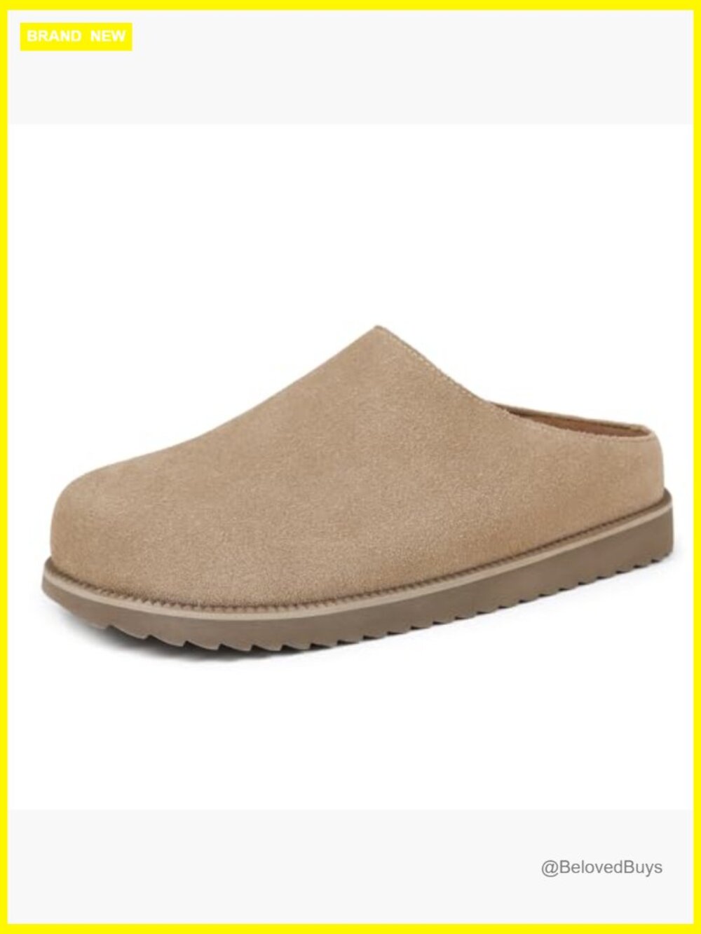 Genuine Suede Platform Clogs Arch Support Mules Slip On Round Toe - Picture 2 of 6